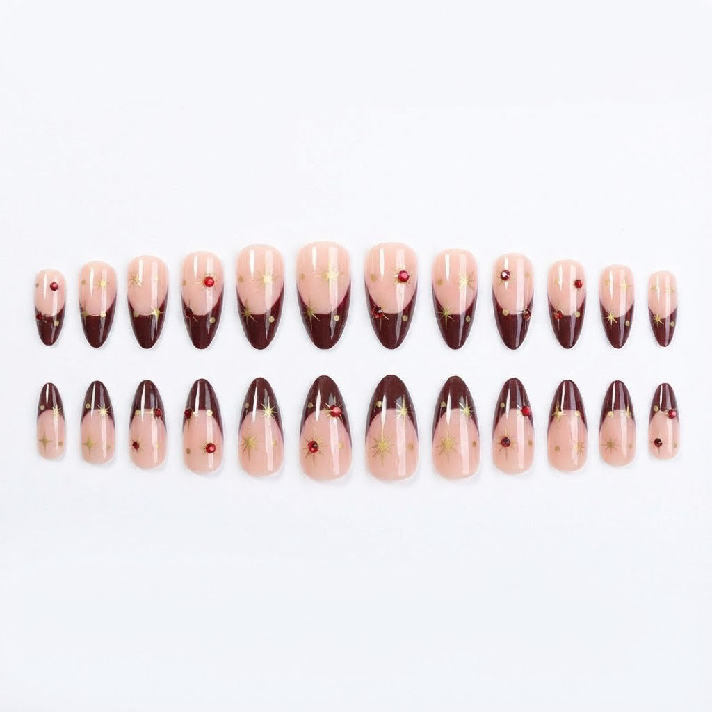 Acrylic nail set with glamorous embellishments and elegant accents Kalsten