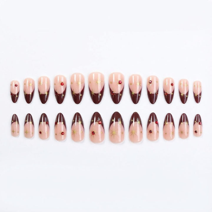 Acrylic nail set with glamorous embellishments and elegant accents Kalsten
