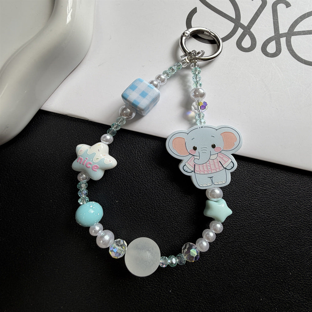 Playful Cat-Themed Beaded Keychain Kalsten