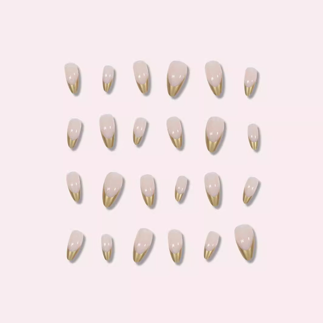 Elegant Metallic Tip Stiletto Press-On Nails Kalsten