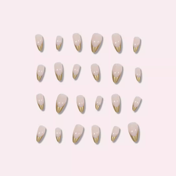 Elegant Metallic Tip Stiletto Press-On Nails Kalsten