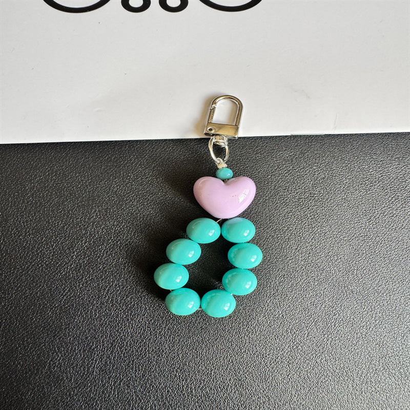 Charming Heart-Shaped Beaded Keychain Kalsten