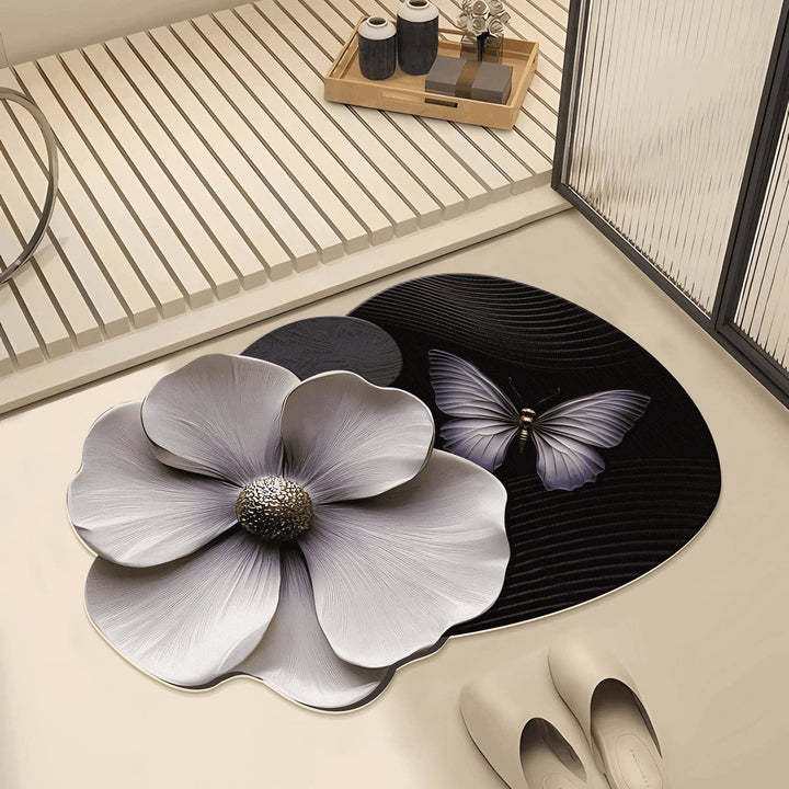 Artistic Floral Bath Mat Kalsten