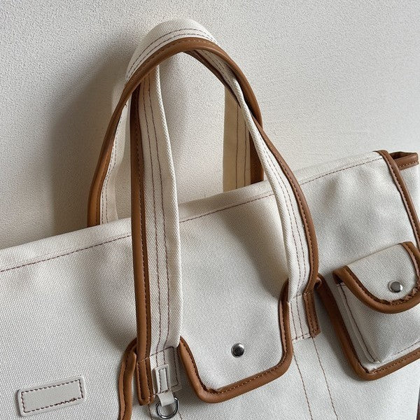 Multi-Compartment Utility Tote Bag