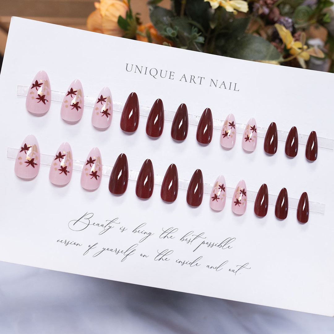 Elegant Nail Art Set with Floral Accents