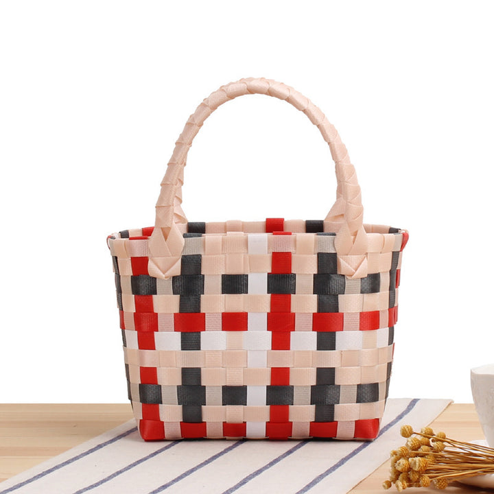 Handbag made of woven material with a stylish check pattern Kalsten