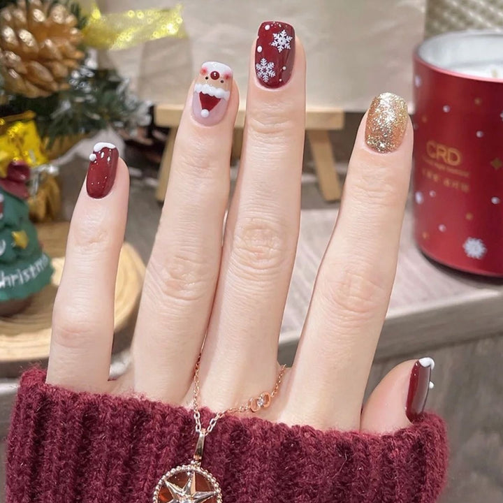 Artificial nail set with festive winter theme Kalsten