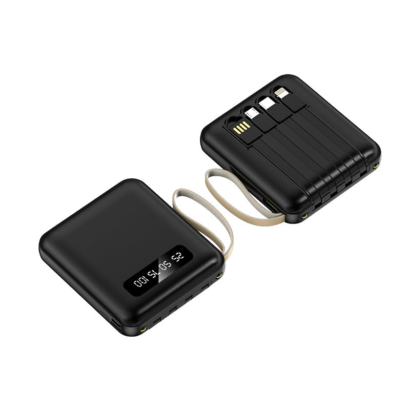 Slim Powerbank with Integrated Cables Kalsten