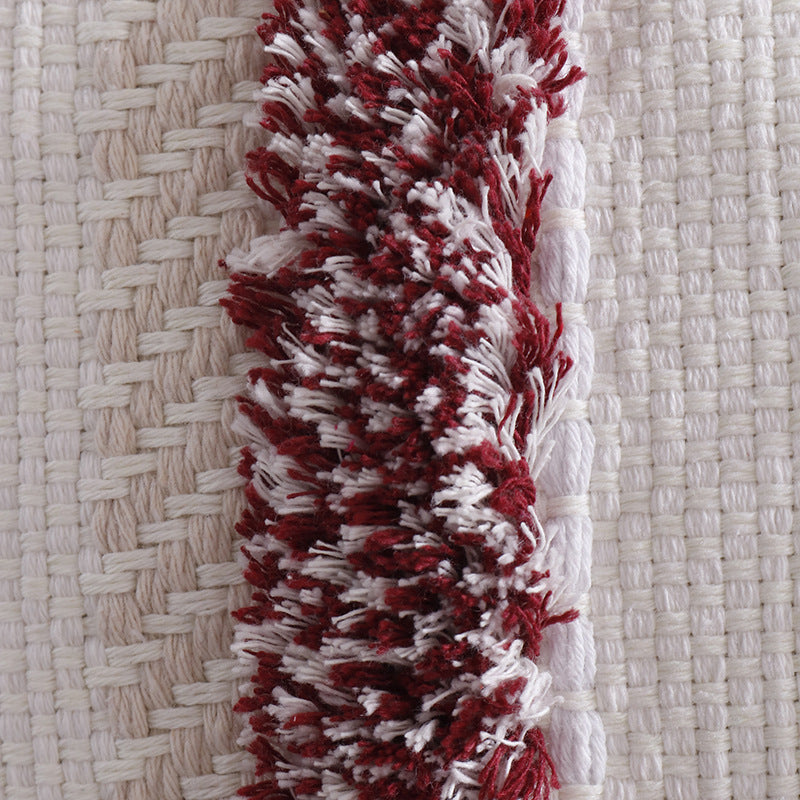 Structured living room carpet with 3D tufting and geometric diamond relief