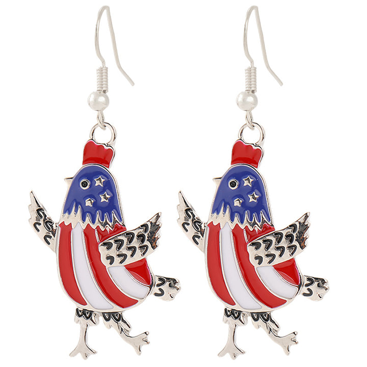Women's nan patriotic horseshoe enamel dangle earrings with star-accented design and fishhook findings Kalsten