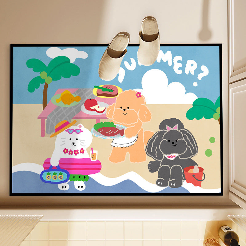 Playful Animal-Themed Decorative Bath Mat