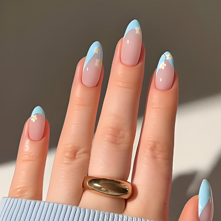 Artificial nail set with elegant flower and pastel decorations Kalsten
