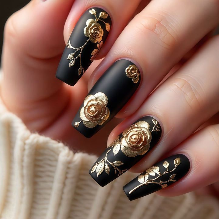 Artful nail tips with floral accents Kalsten