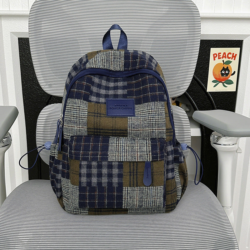 Stylish Vintage Plaid Backpack Kalsten