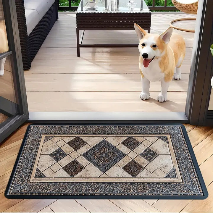 Decorative Stone Pattern Area Mat Kalsten