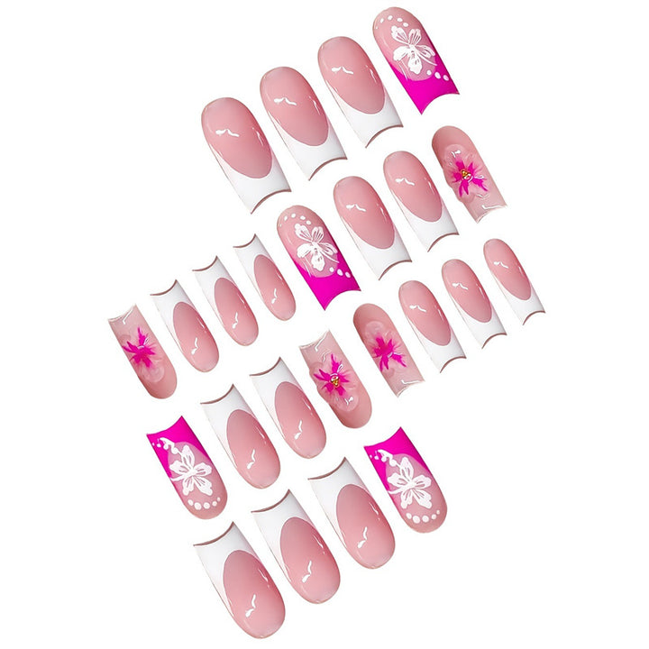 Floral Accent Decorative Press-On Nails Kalsten