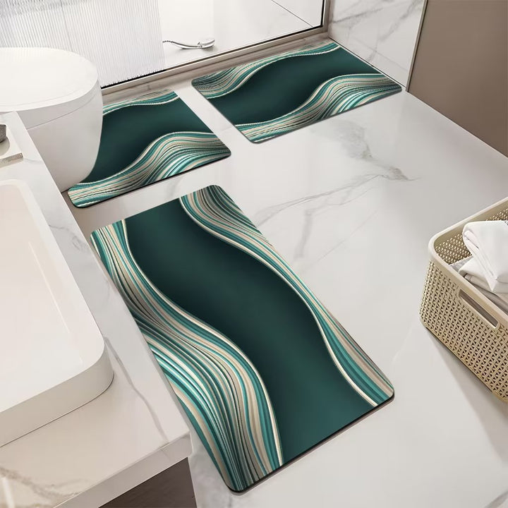 Luxurious Marble Pattern Bath Mat Set Kalsten