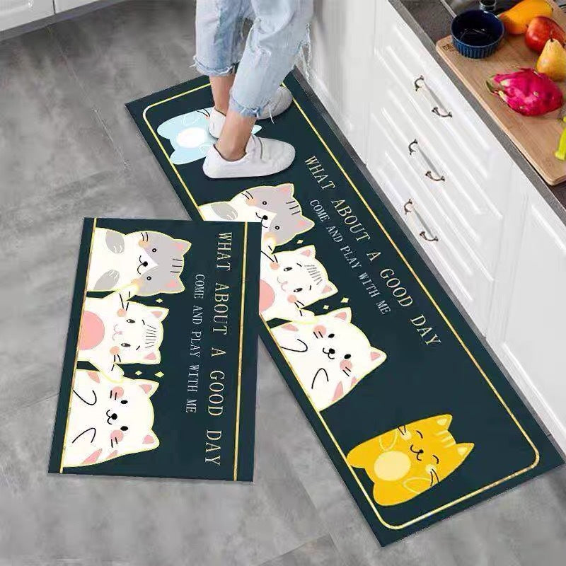 Marble-Pattern Kitchen Runner Mat Set Kalsten