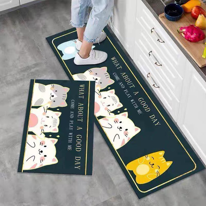 Marble-Pattern Kitchen Runner Mat Set Kalsten
