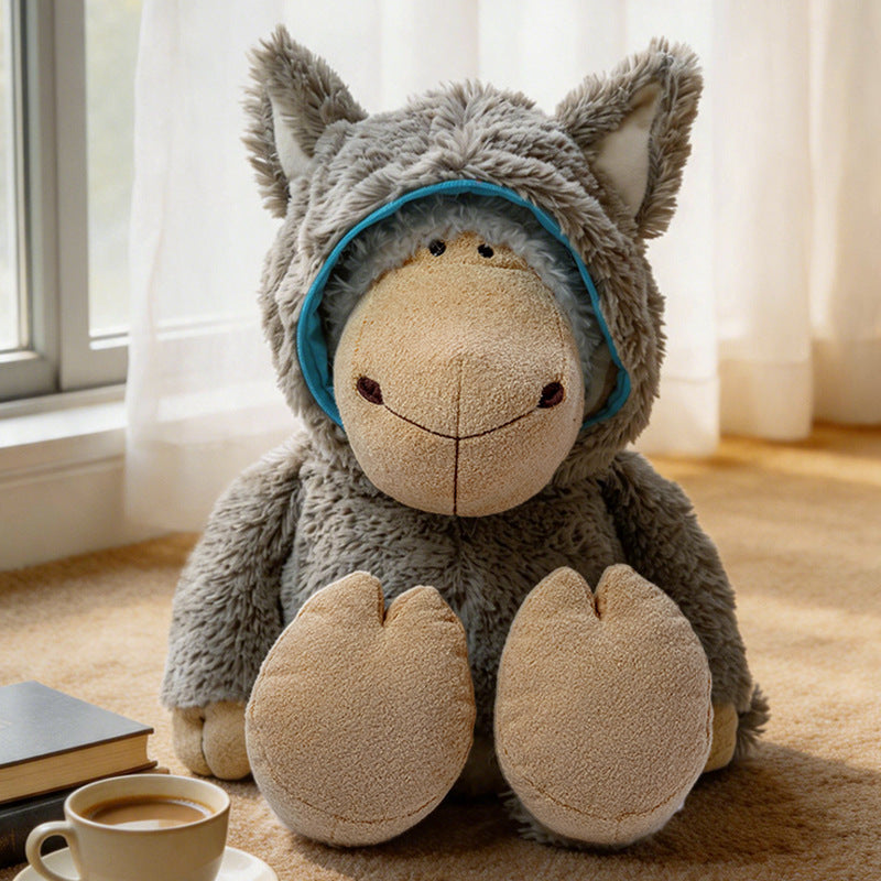 Plush Raccoon Soft Fur Sitting Stuffed Animal with Embroidered Face and Fluffy Tail Kalsten