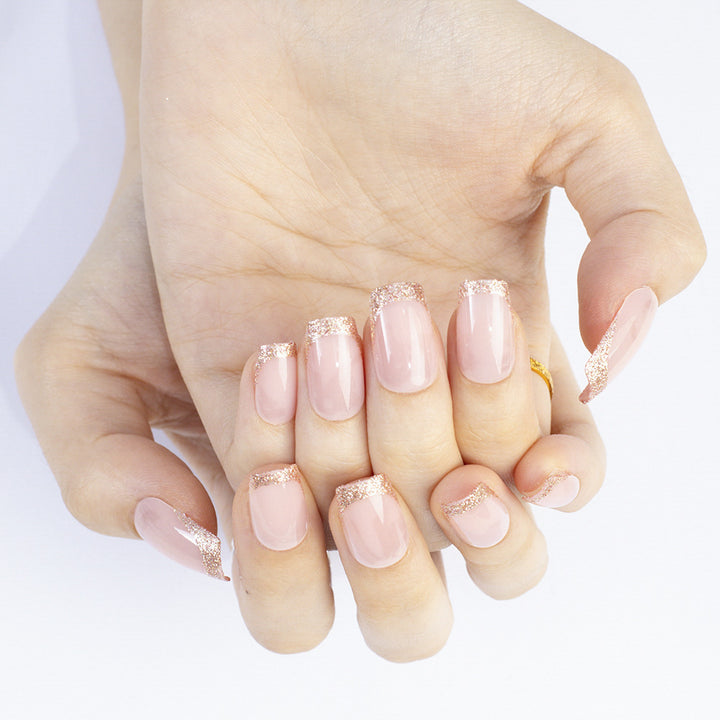 Glamorous artificial nails with glitter French tip Kalsten