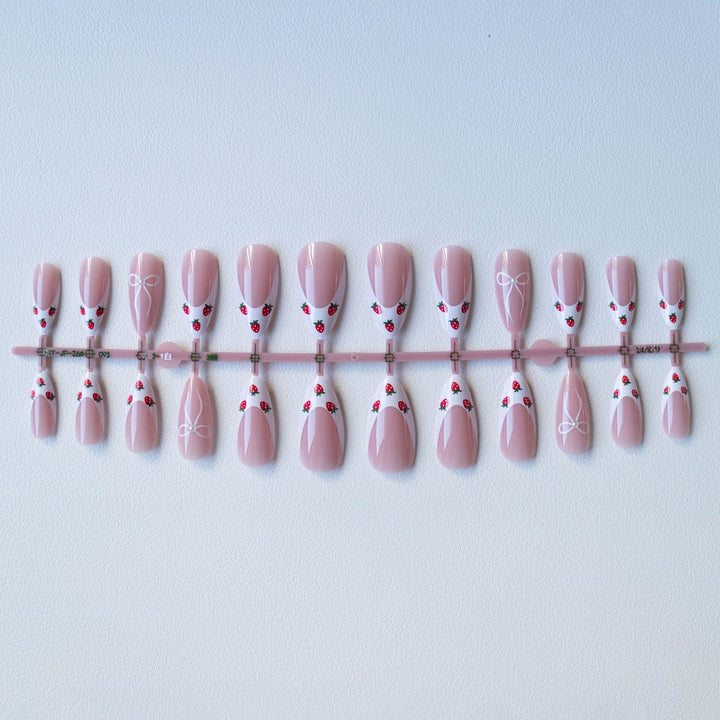 Strawberry Design Acrylic Nail Art Set