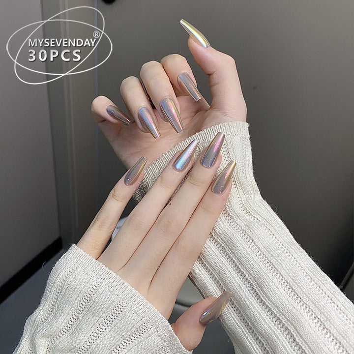 Premium Long Stiletto Press-On Nails with Iridescent Finish Kalsten