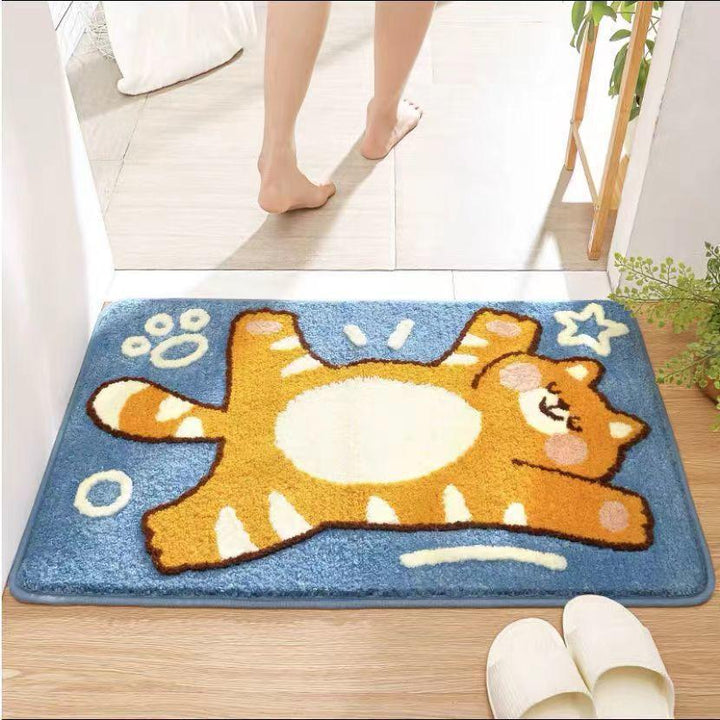 Plush Cartoon Bunny-Themed Area Mat