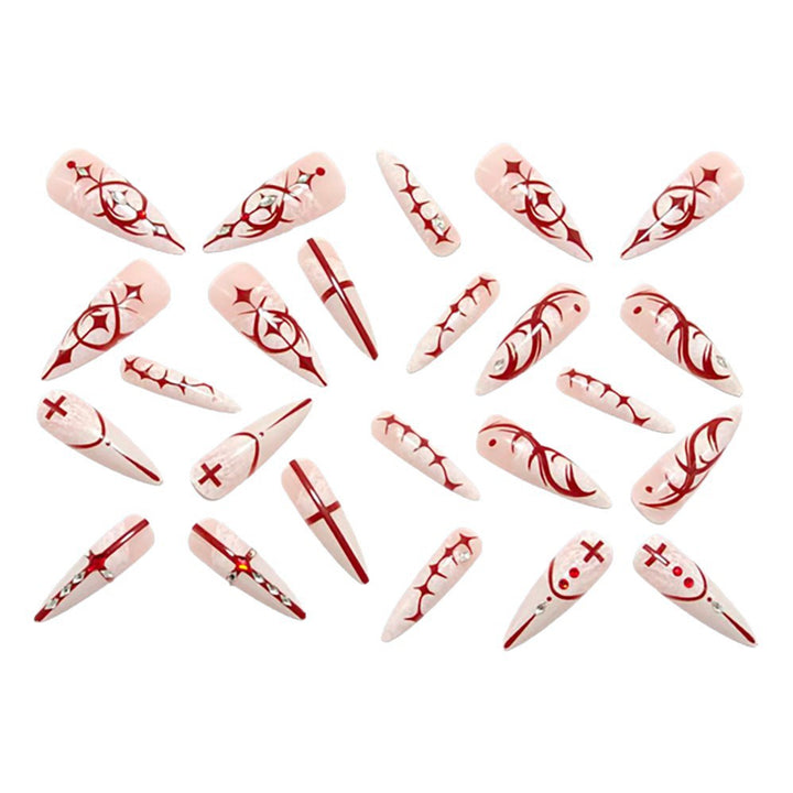 Artificial nails with elegant 3D applications and filigree design Kalsten