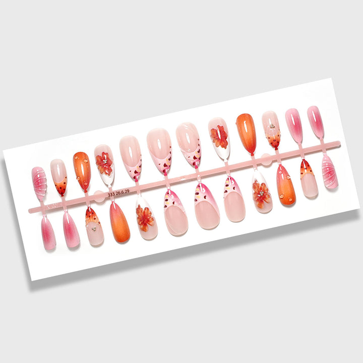 Premium Floral Press-On Nail Set