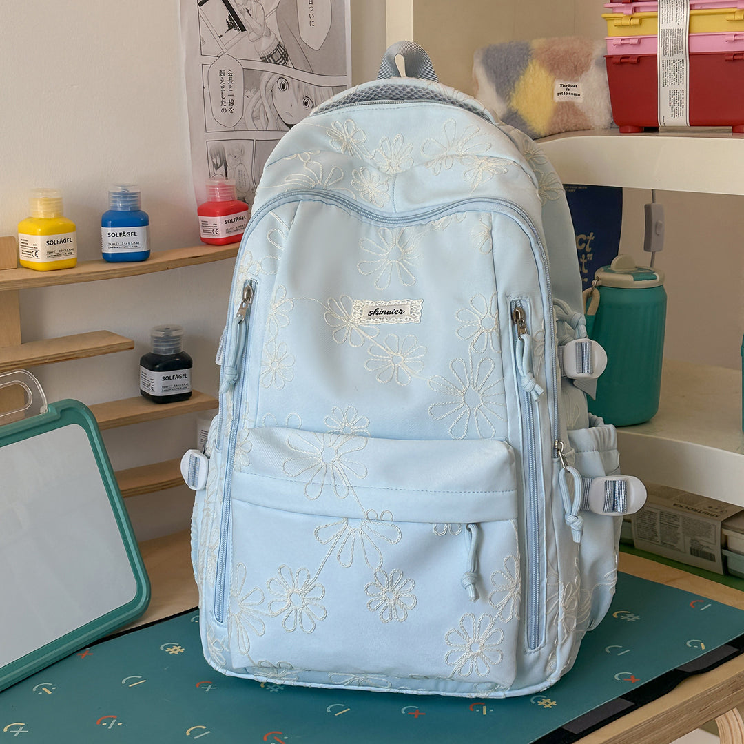 Embroidered Floral Patterned Backpack Kalsten