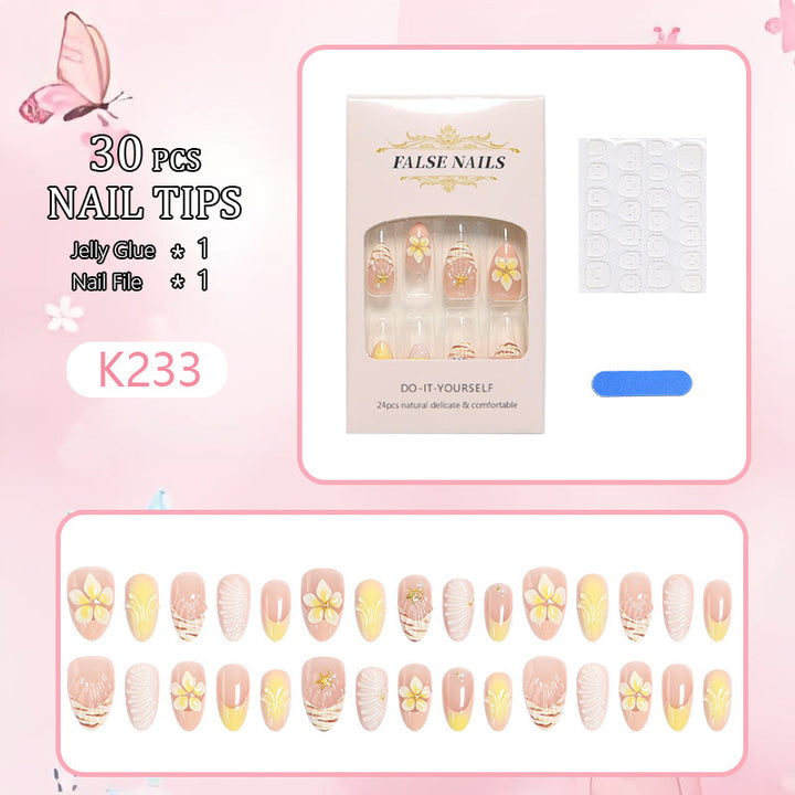Artificial nails in luxurious flower and gold design Kalsten