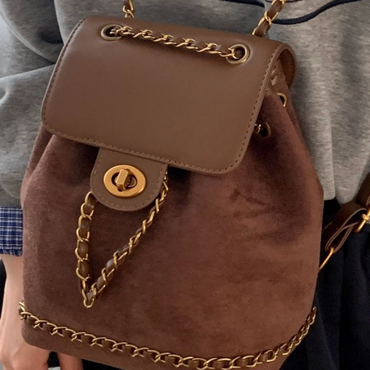 Chic Suede Drawstring Backpack Kalsten