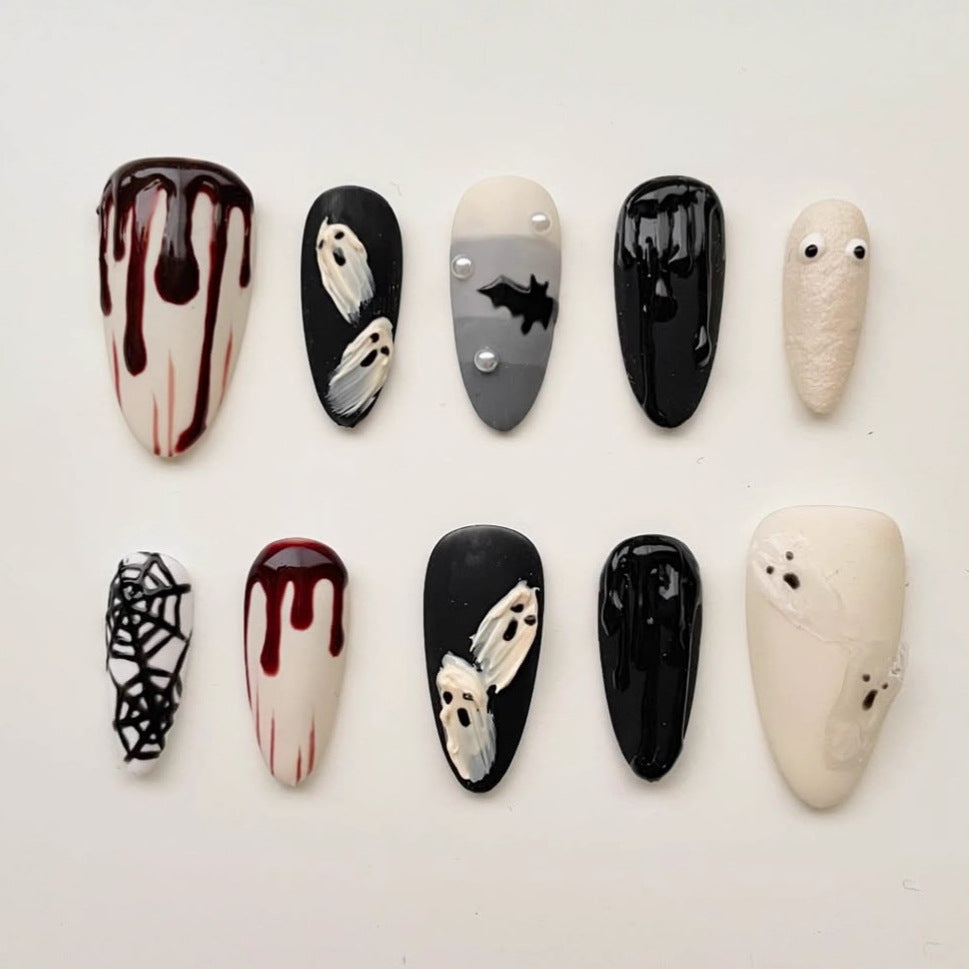 Halloween-Themed Decorative Press-On Nail Art Set 1790738839