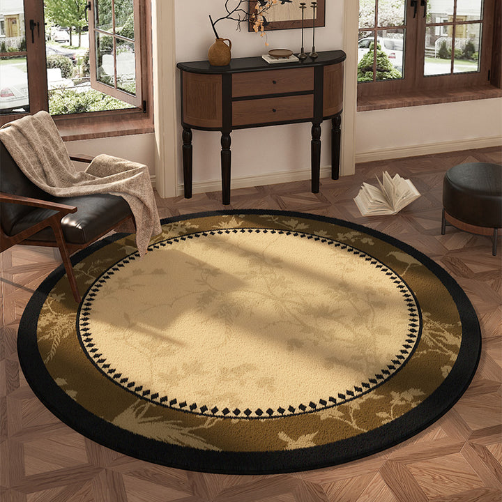 Round Floral Design Area Rug
