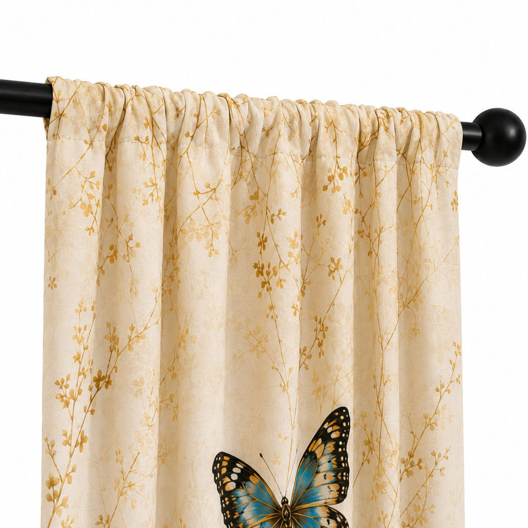 Artistic Bird Print Window Curtains