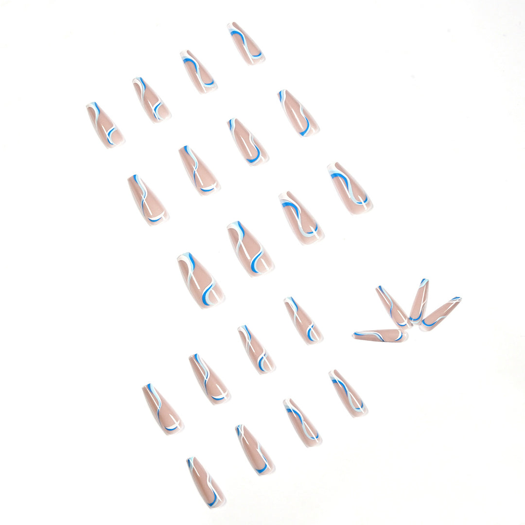 Creative Nail Extensions with Wave Pattern Kalsten