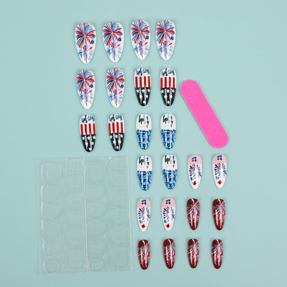 Artificial nails with patriotic designs Kalsten