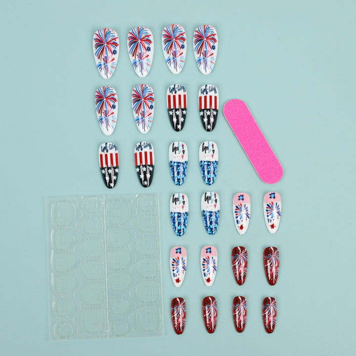 Artificial nails with patriotic designs Kalsten