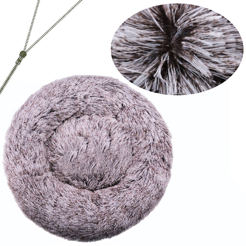 Cozy Round Plush Dog Bed