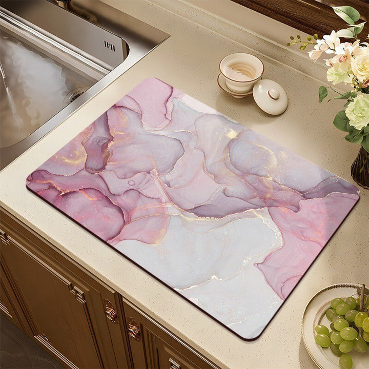 Stylish Marble-Effect Kitchen Mat Kalsten