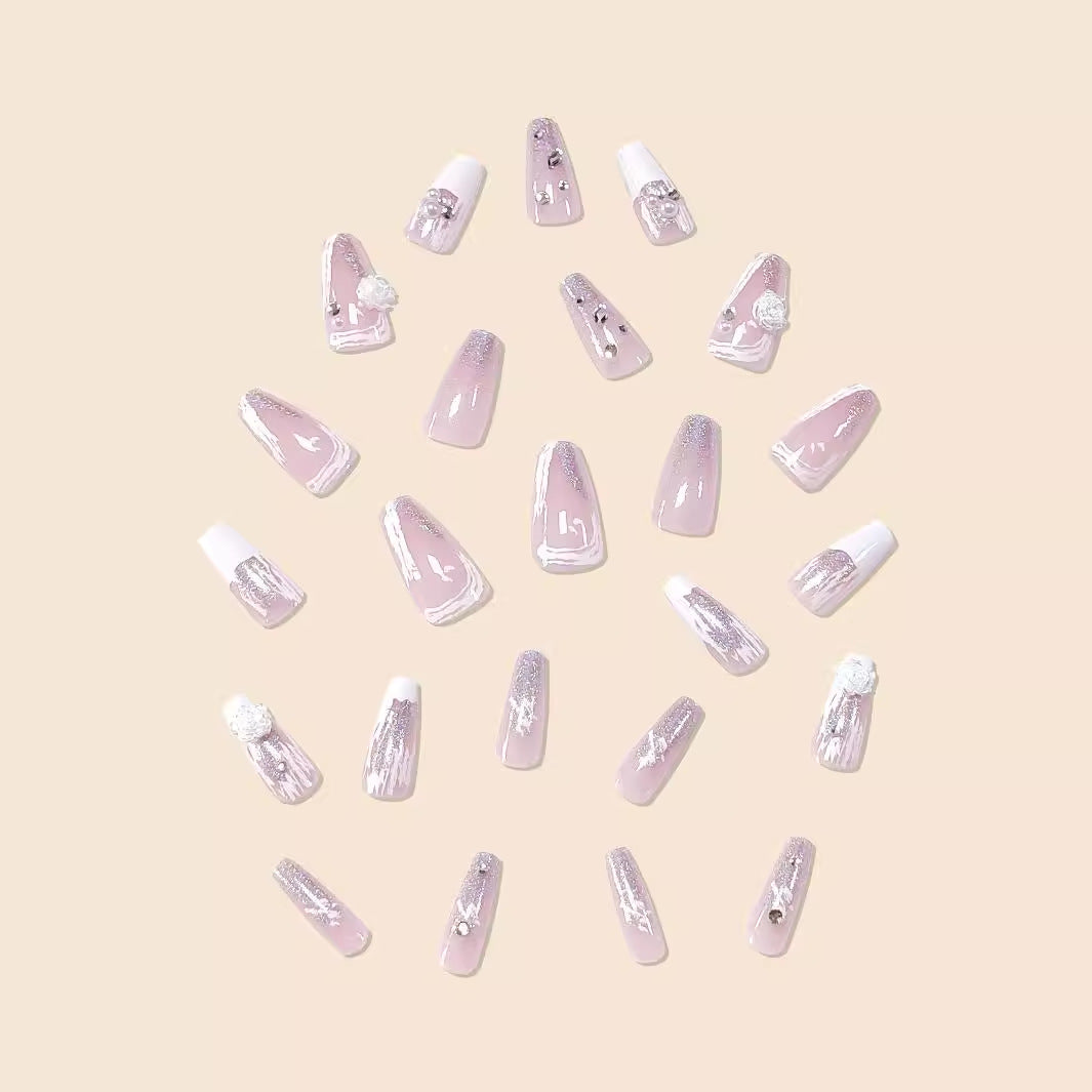 Glamorous Floral Acrylic Nail Art