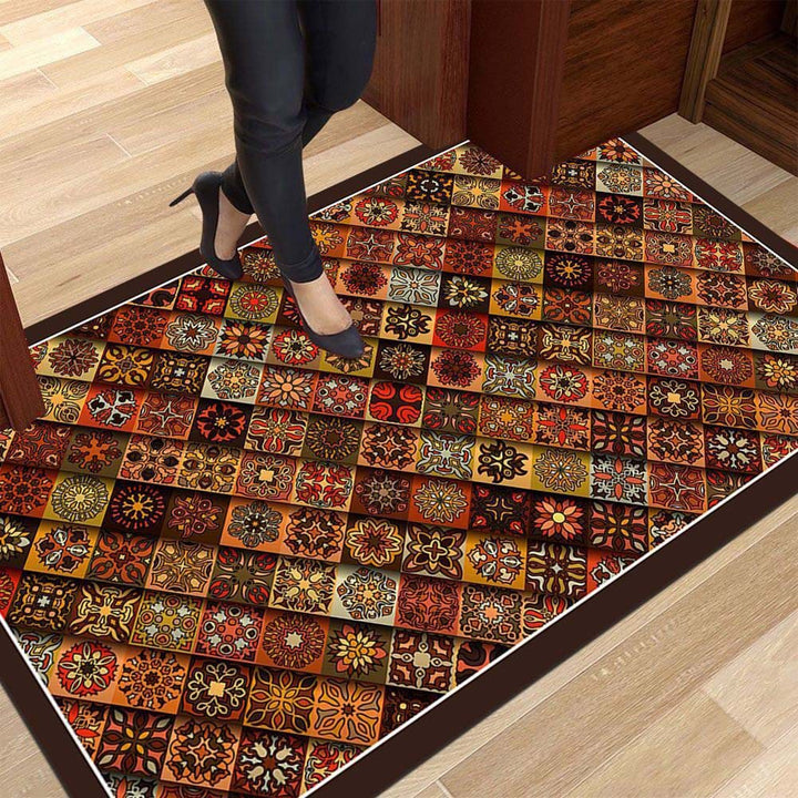 Vibrant Geometric Design Entrance Mat