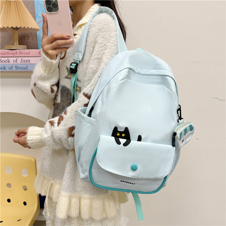 Playful backpack with cat design and versatile compartments Kalsten