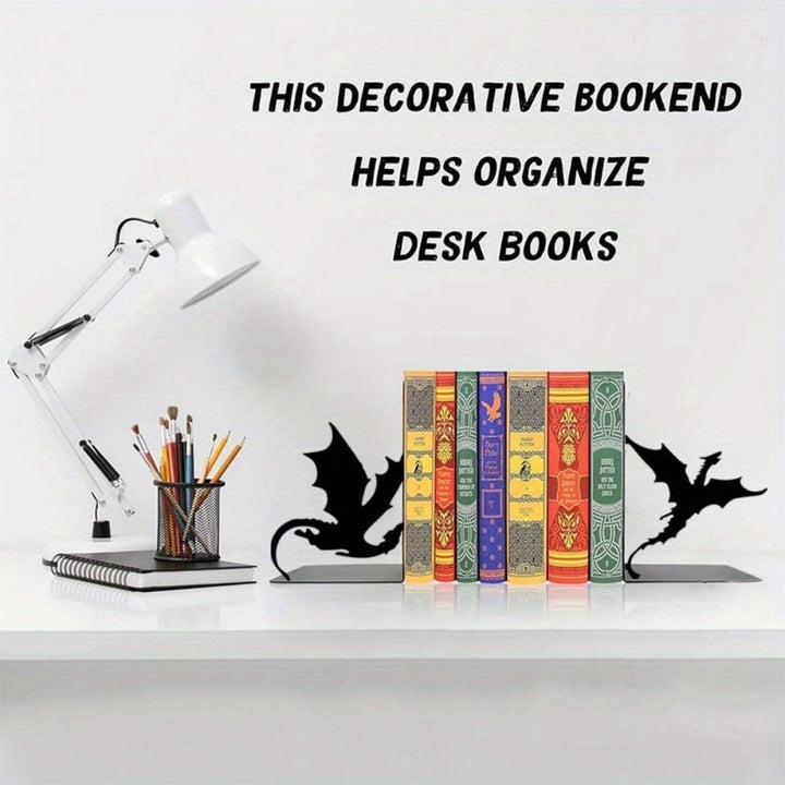 Dragon-Themed Metal Bookends