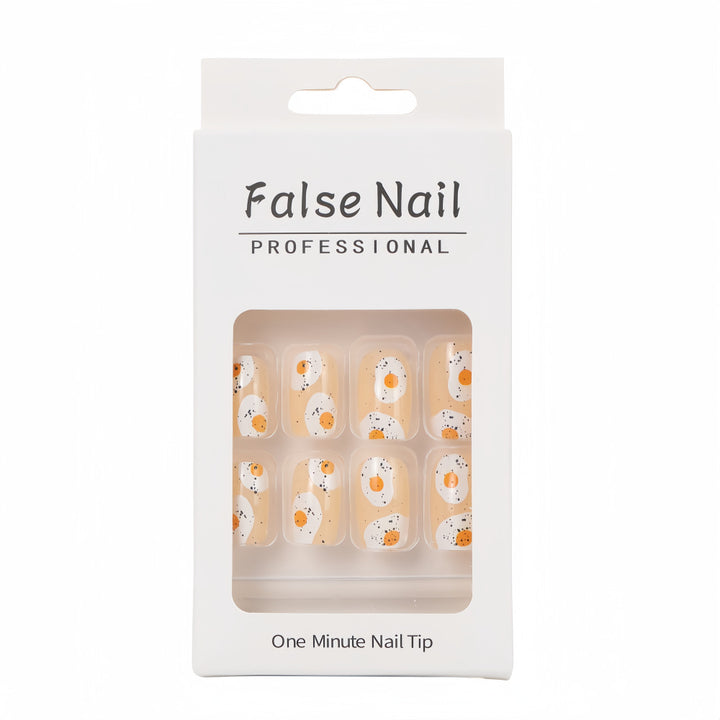 Artificial nails in creative fried egg design Kalsten