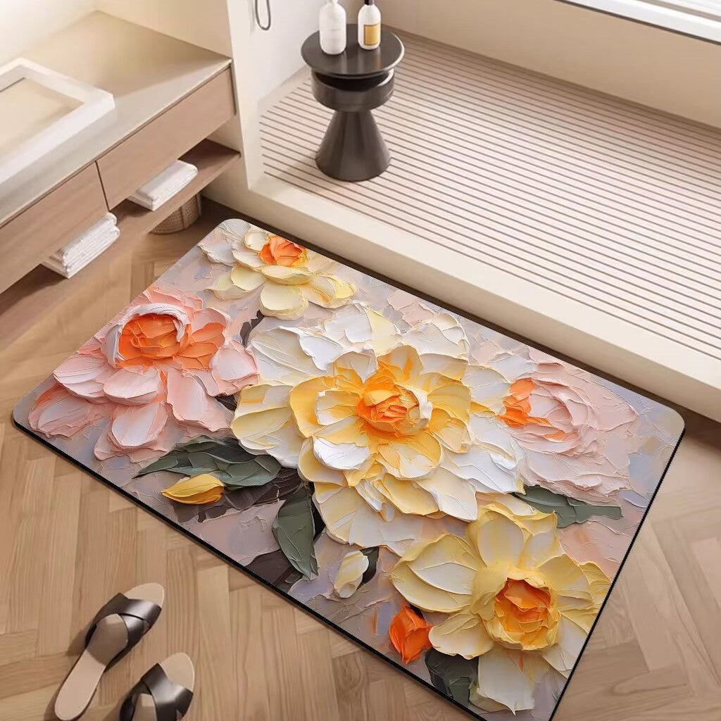 Artistic Floral Pattern Area Mat Kalsten
