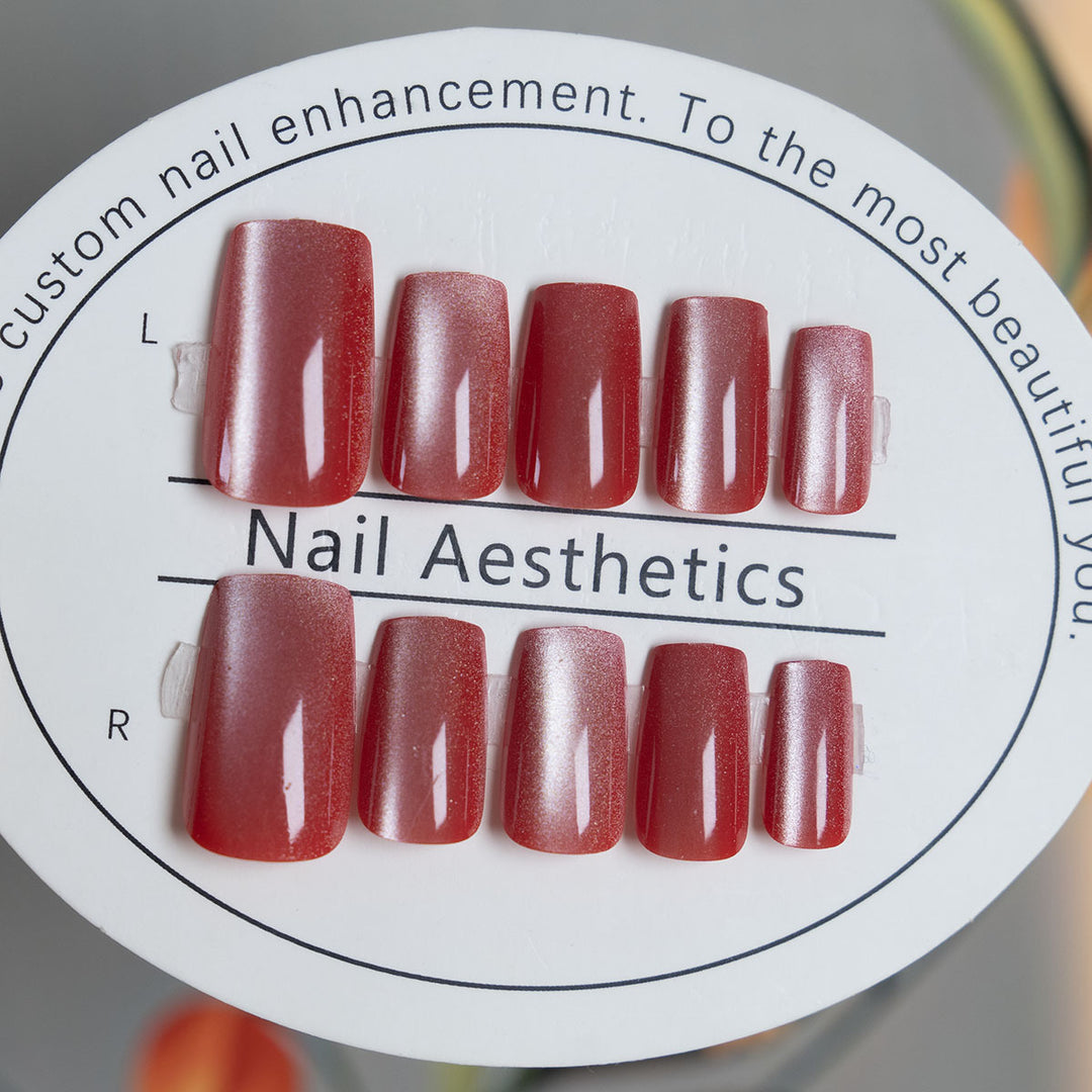 Glossy Square-Shaped Press-On Nails