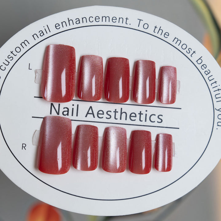 Glossy Square-Shaped Press-On Nails