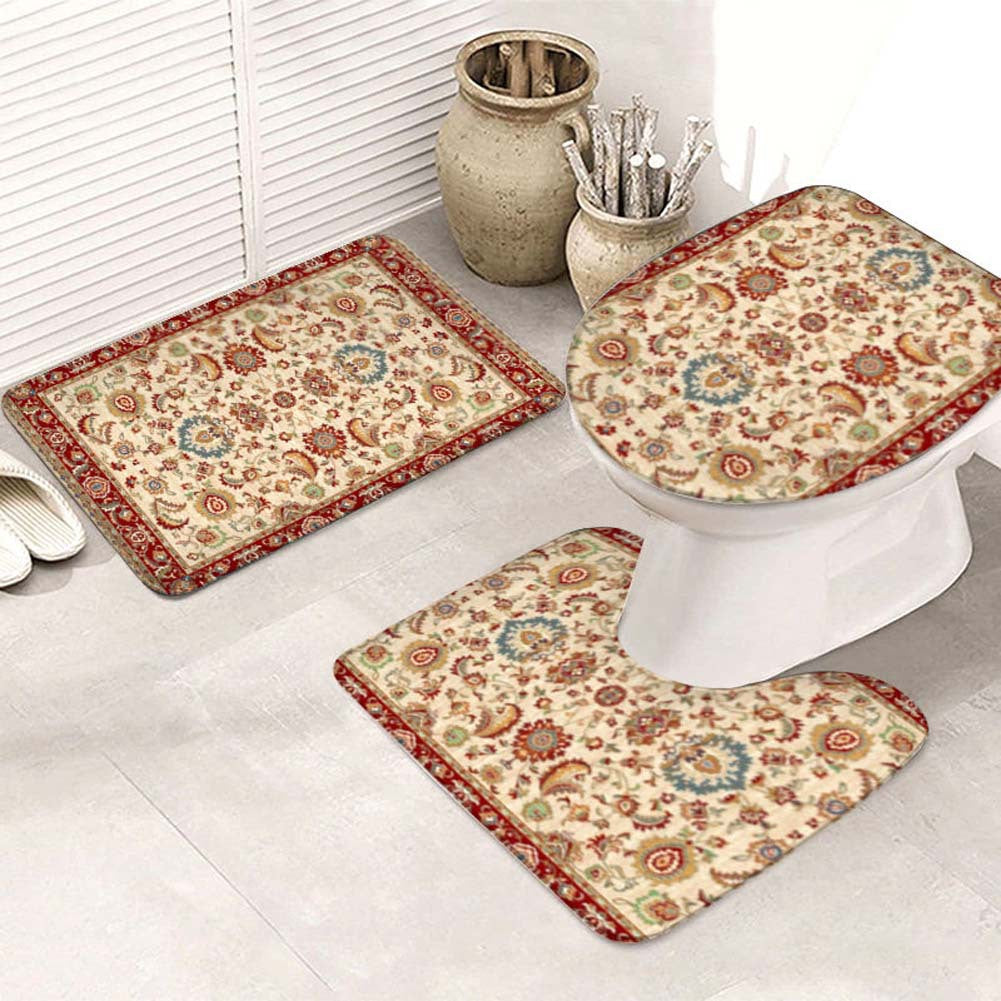 Vintage-Inspired Bath Mat Set